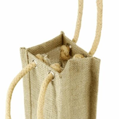 Wine Bottle Jute Bag w/Rope Handle - Image 2