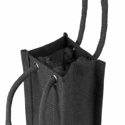 Wine Bottle Jute Bag w/Rope Handle