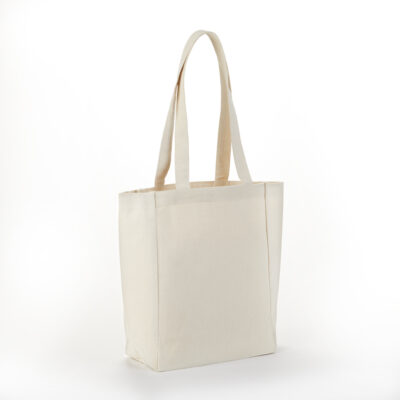 Shopping tote with full side & bottom gusset Natural - Image 3