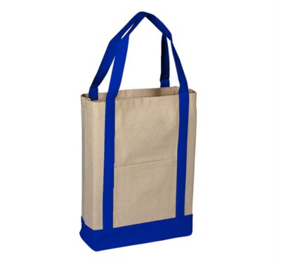 Two tone Canvas Deluxe Tote Bag - 14x16x4 - Image 2