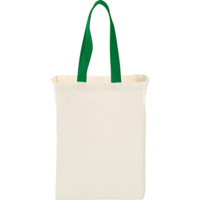 Cotton Canvas Grocery Bag with Colored Handles - Image 4