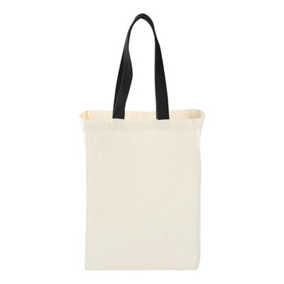 Cotton Canvas Grocery Bag with Colored Handles - Image 3