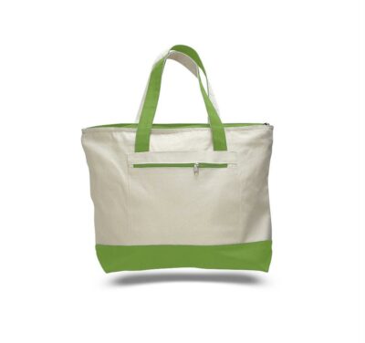 Canvas Zipper Tote Bag (with Color Handles) - Image 11
